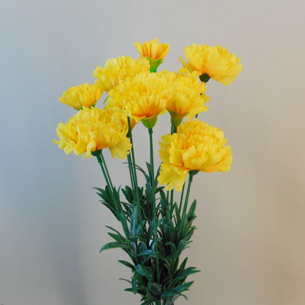 Fleur Artificial Carnations Bunch Yellow 45cm Artificial Flowers